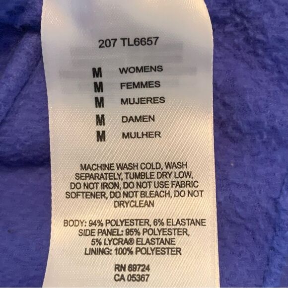 COLUMBIA Titanium Full Zip Fleece Women Medium Blue Black Zip Pocket Thumb Hole. - Picture 9 of 12